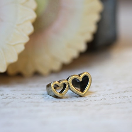 Stuck to You Double Heart Ring