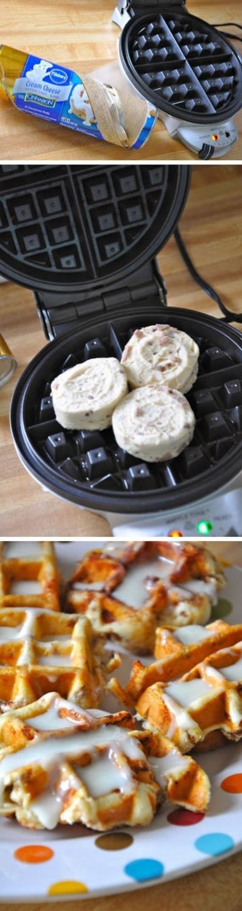 Cinnamon Roll Waffles for Hungry Kids