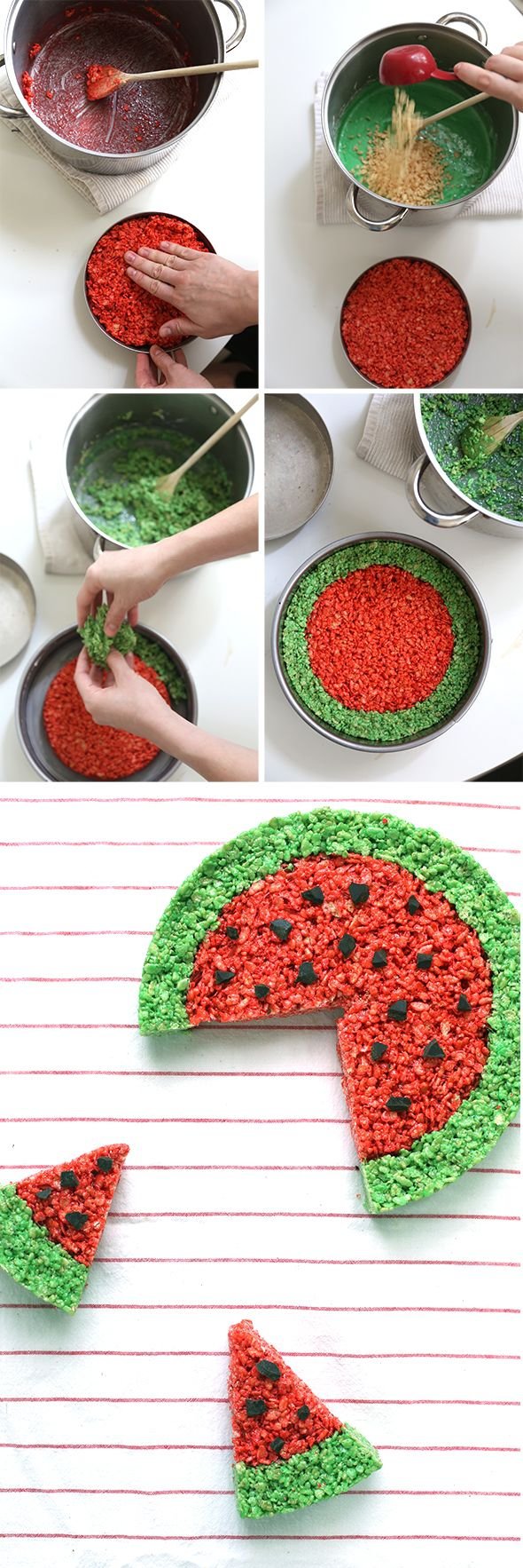 Watermelon Rice Krispie Cake