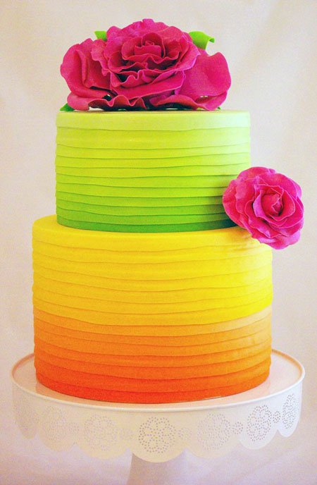 pink,yellow,cake,orange,flower,