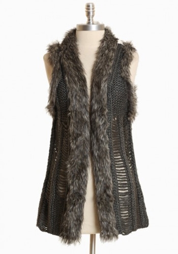 Davey Faux Fur Knitted Vest