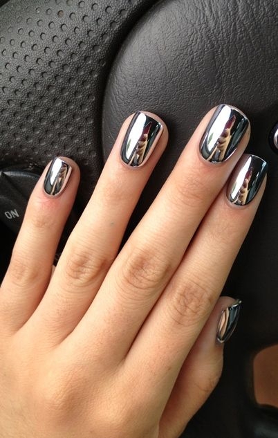 Awesome Mirror Metallic Nail Art