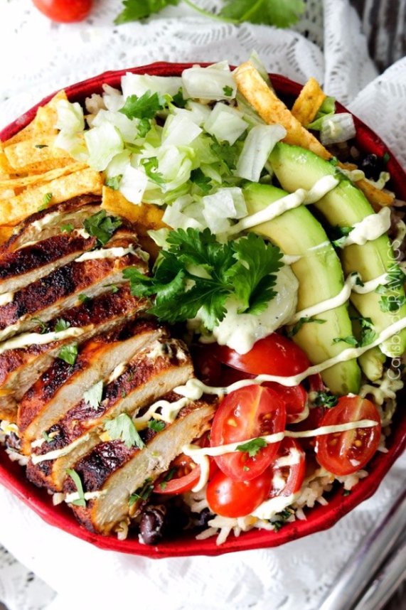 Fiesta Ranch Chicken Burrito Bowls