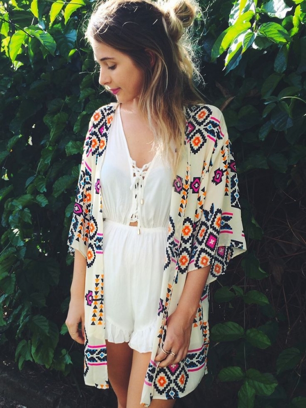 Kimono-cardigan over Romper