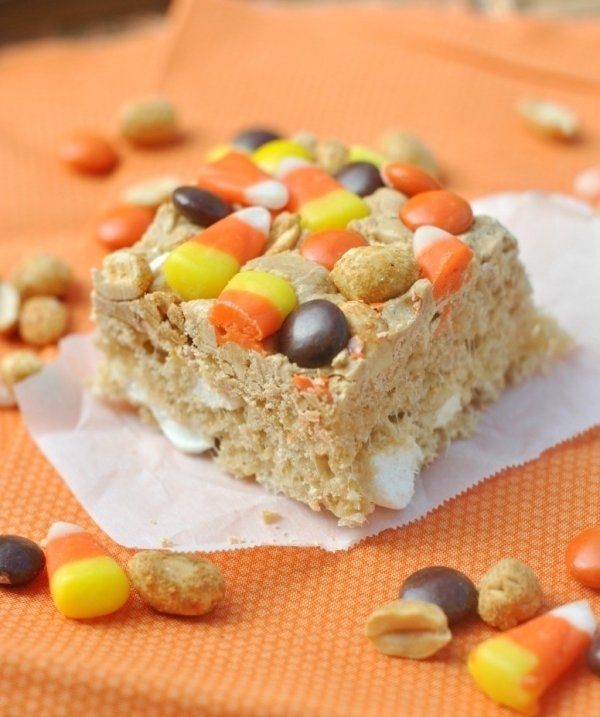 Candy Corn Peanut Mallow Bars