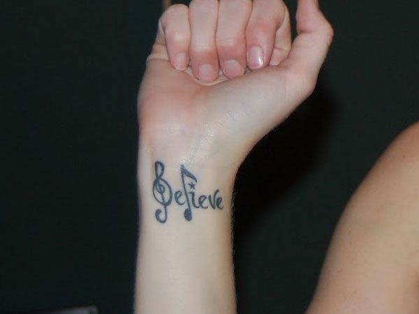 Music Note Believe Tattoo