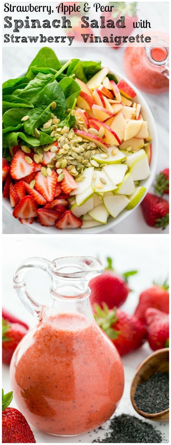 Fruit & Spinach Salad with Strawberry Vinaigrette