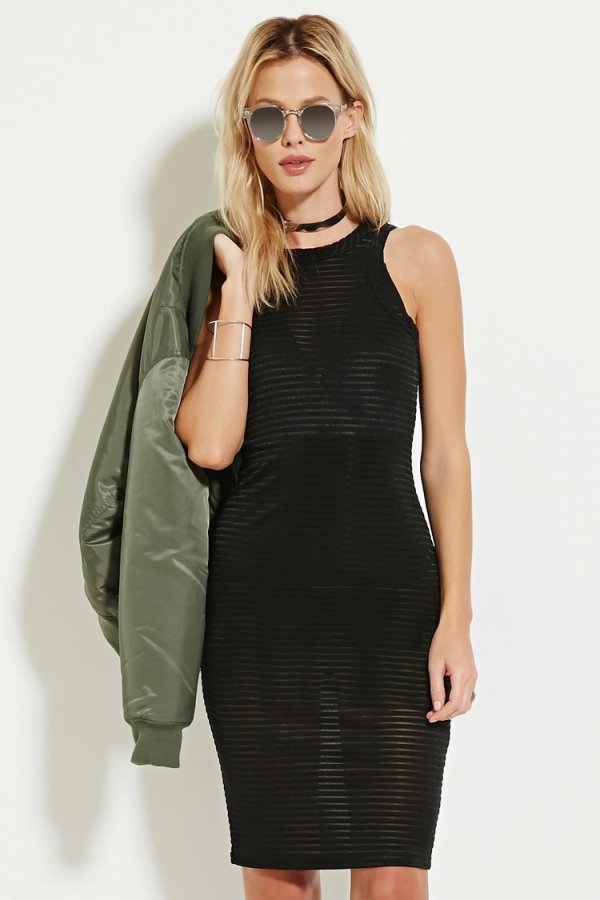 Shadow Stripe Midi Dress