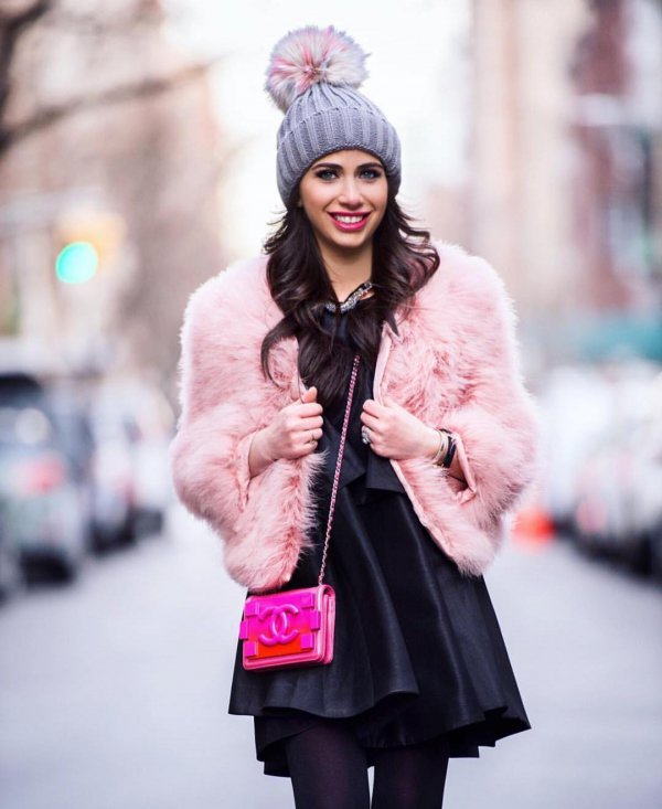 clothing, pink, fur, cap, fur clothing,