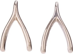 Jennifer Meyer White Gold Wishbone Earrings