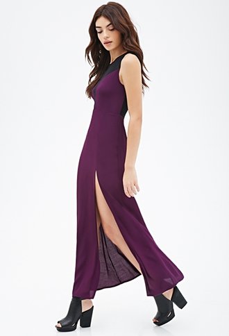 Illusion Neckline Maxi Dress