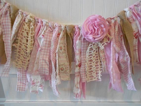 Shabby Fabric Rag Garland