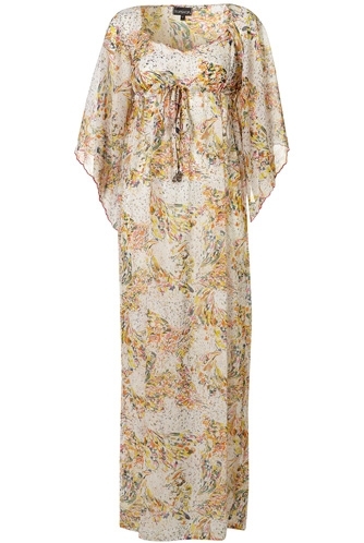 Topshop Cream Kimono Sleeve Maxi Cover up