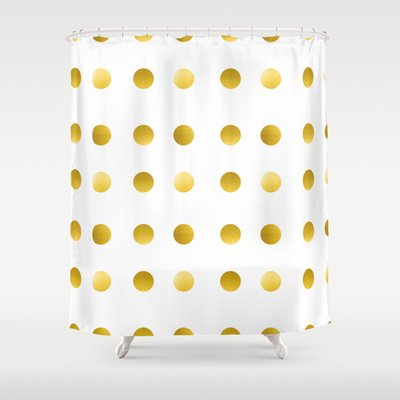 Gold Spots Shower Curtain