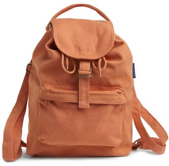 orange canvas backpack