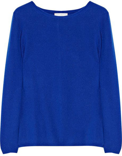 Chinti and Parker Contrast-Elbow Cashmere Sweater