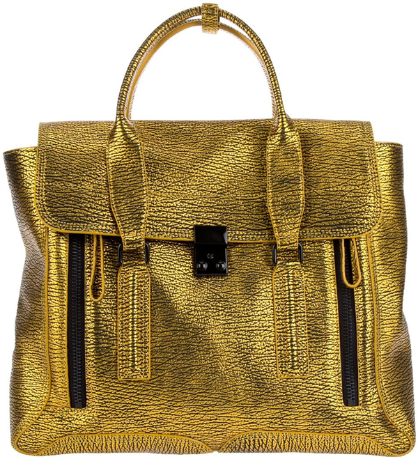 Metallic Leather Tote Bag