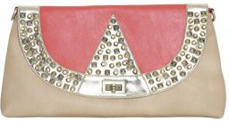 Metallic Mixed Strud Clutch