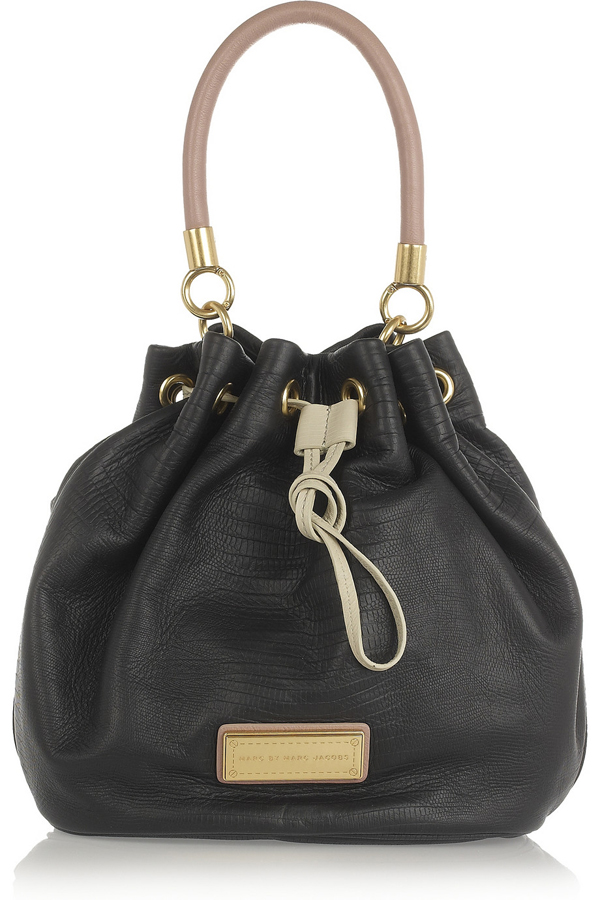 Lizard-Stamped Bucket Bag