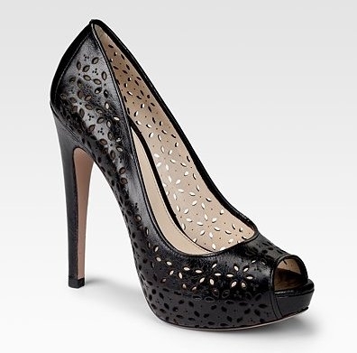 Prada Laser-Cut Leather Pumps