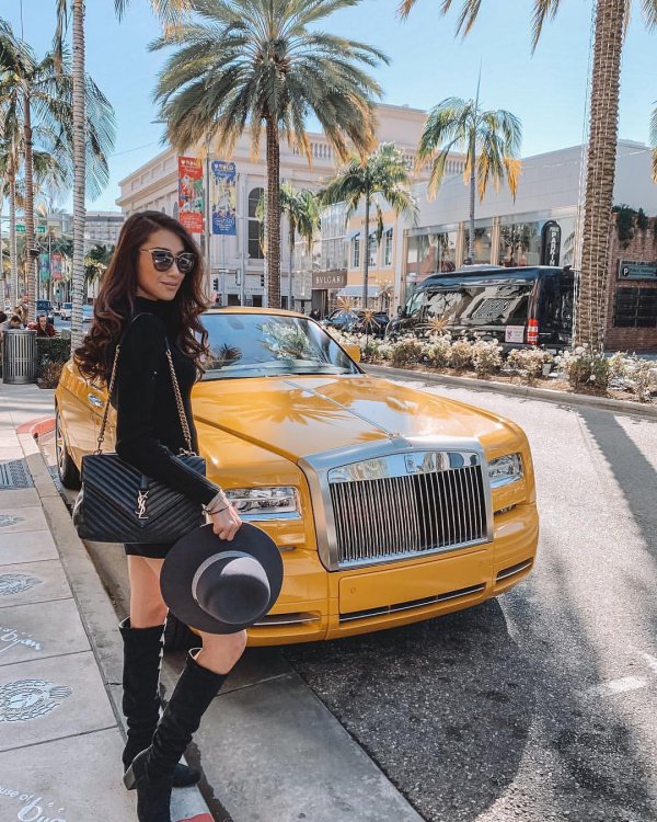 Luxury vehicle, Vehicle, Street fashion, Yellow, Car,