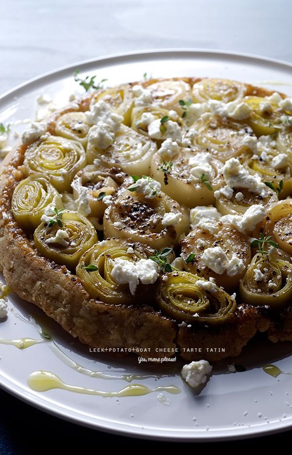 Leek, Potato and Goat Cheese Tarte Tatin