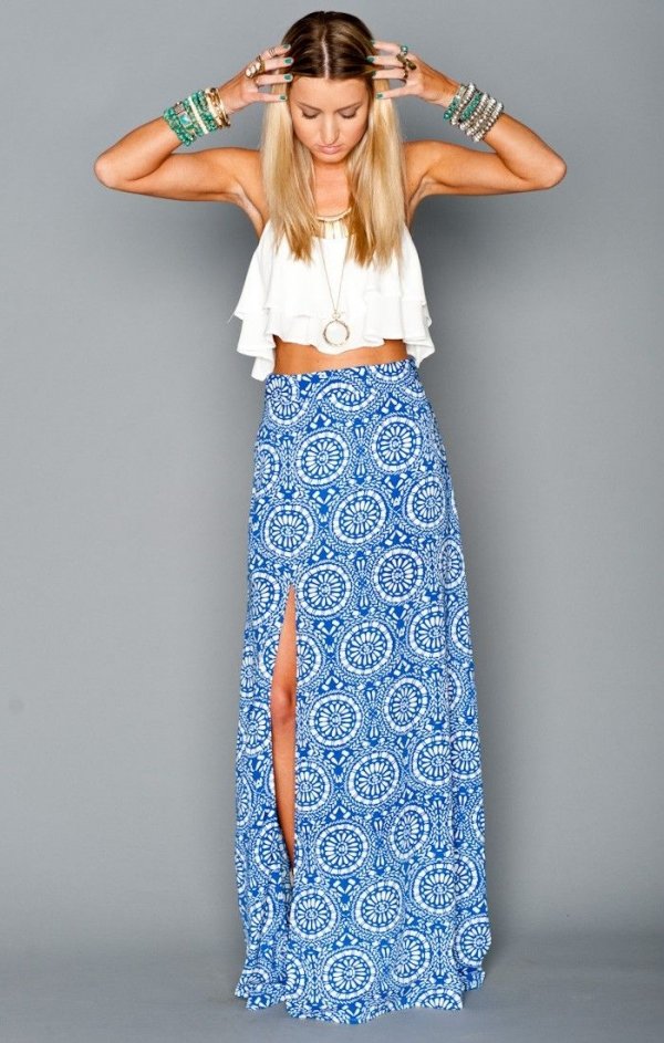 Slit Maxi Skirt