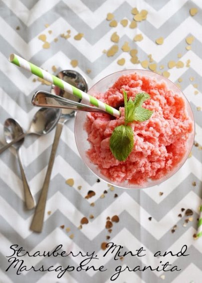 Strawberry, Mint & Marscapone Granita