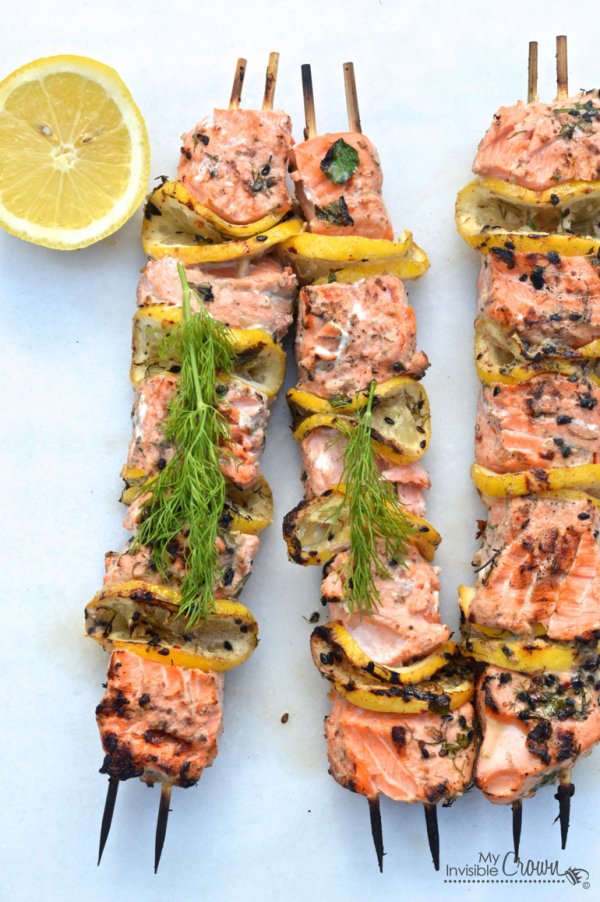 Grilled Salmon Kebabs