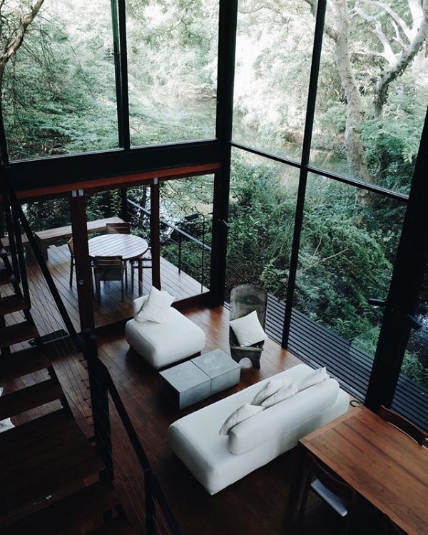 wilderness, room, window, cottage, resort,