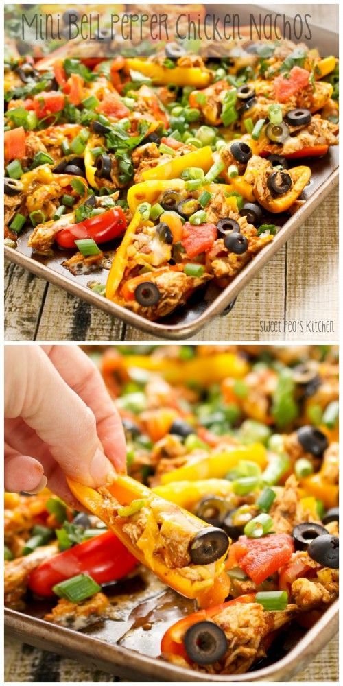 Mini Bell Pepper Chicken Nachos