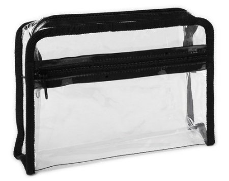 clear makeup bag with compartments