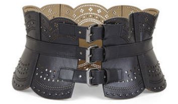 BCBG Scallop Cutout Corset Waist Belt