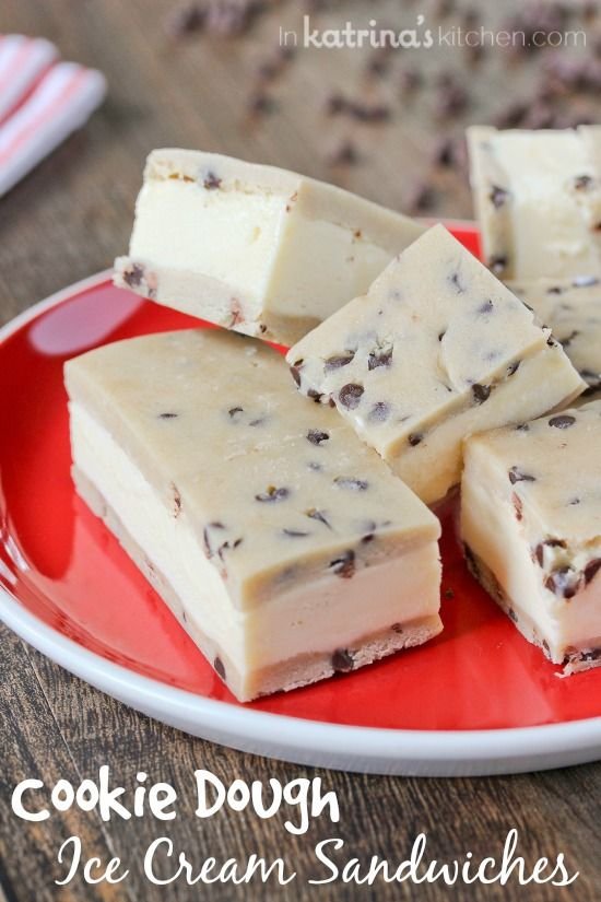 No Bake Cookie Dough Ice Cream Sandwich