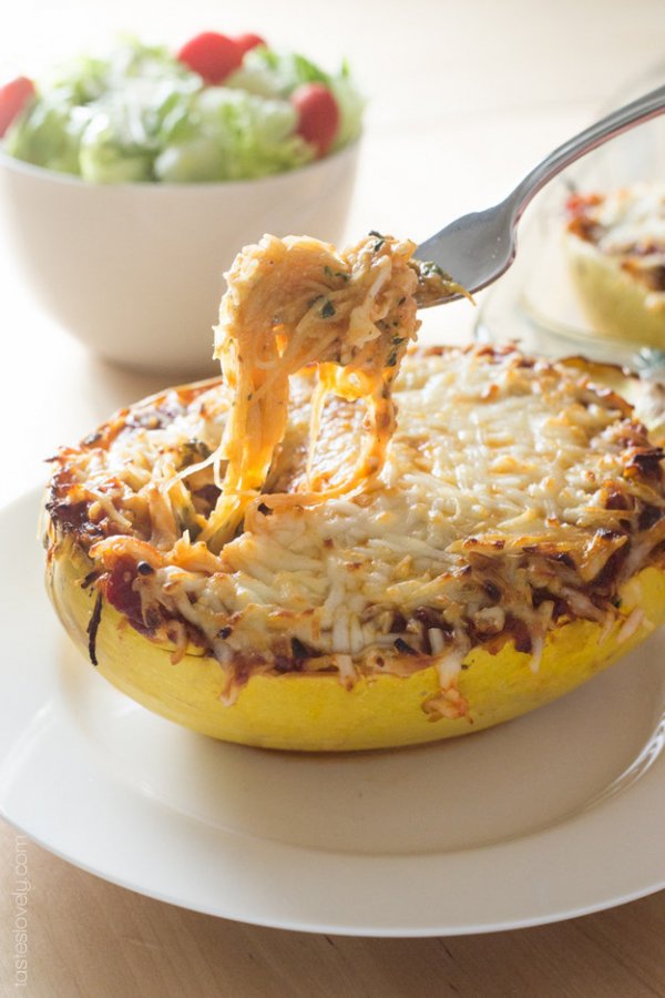 Spaghetti Squash Lasagna Boats