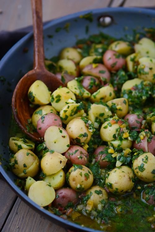 Potatoes in Garlicky Chard Broth