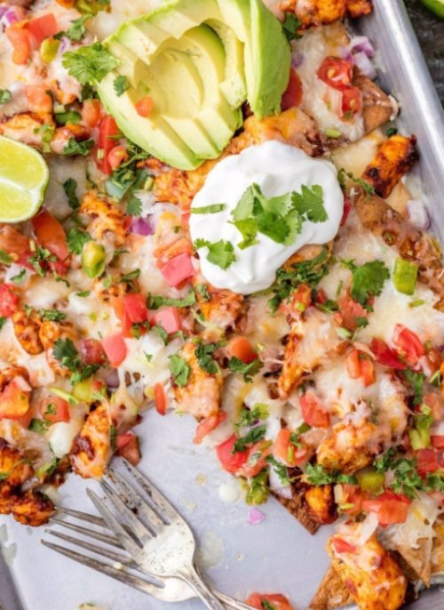 Tequila Lime SHEET PAN Chicken Nachos