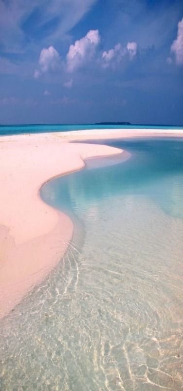 Beach with a Lagoon on an Uninhabited Island