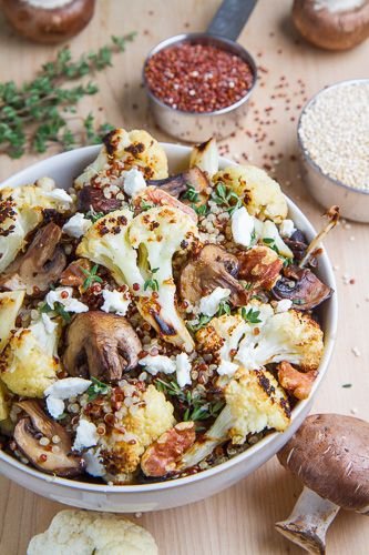 Roasted Cauliflower and Balsamic Vinaigrette Quinoa Bowl