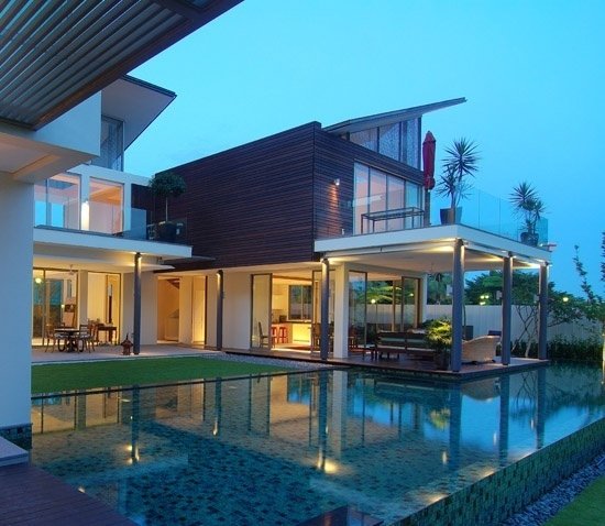 Sleek Design with Exterior Lighting