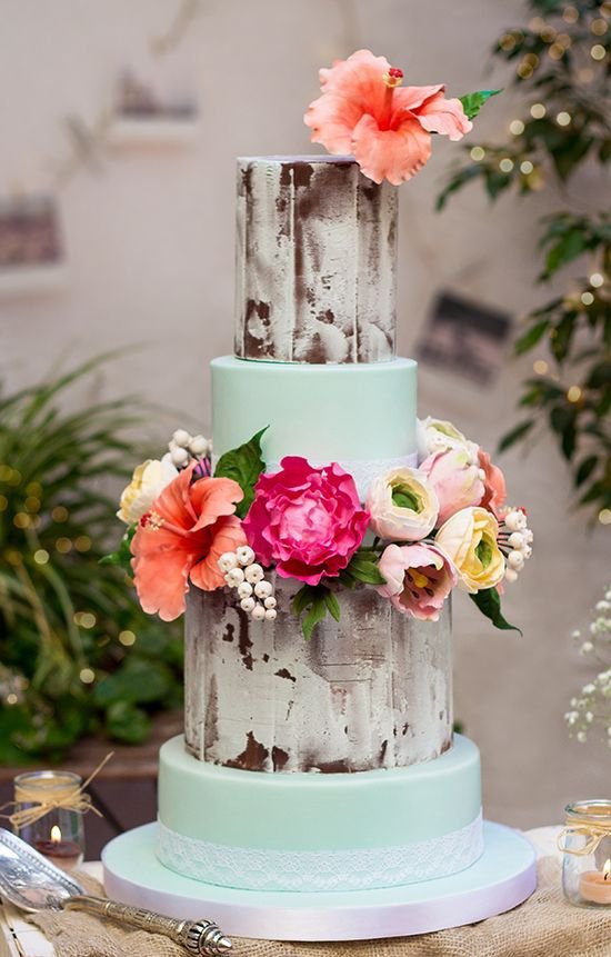 Hibiscus Wedding Cake