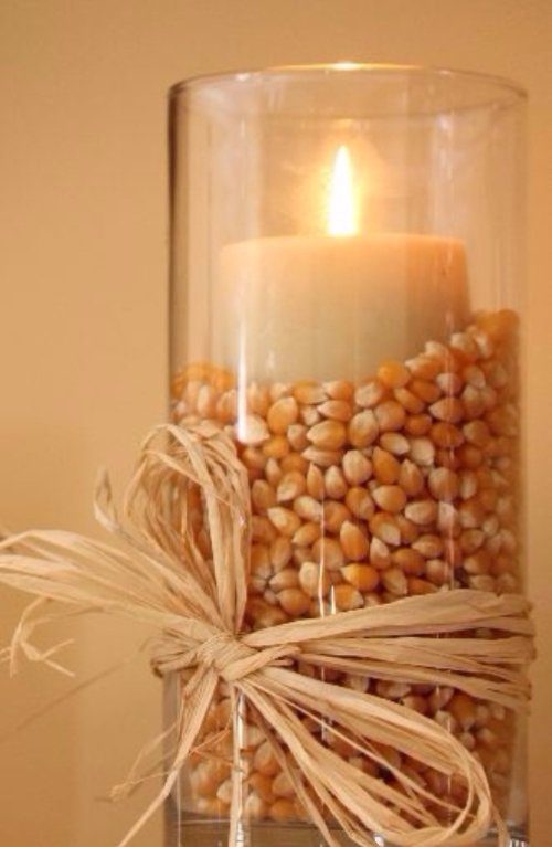 Popcorn in a Candle Holder