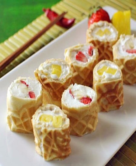 'Waffle' Breakfast 'Sushi'