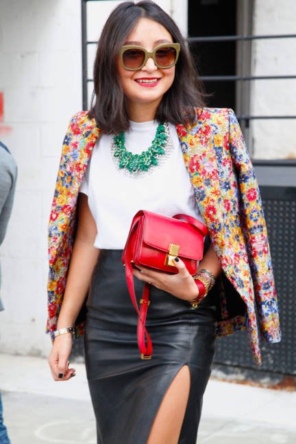 Thigh High Split and Floral Jacket