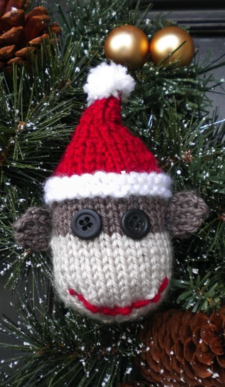 Sock Monkey Christmas Ornament