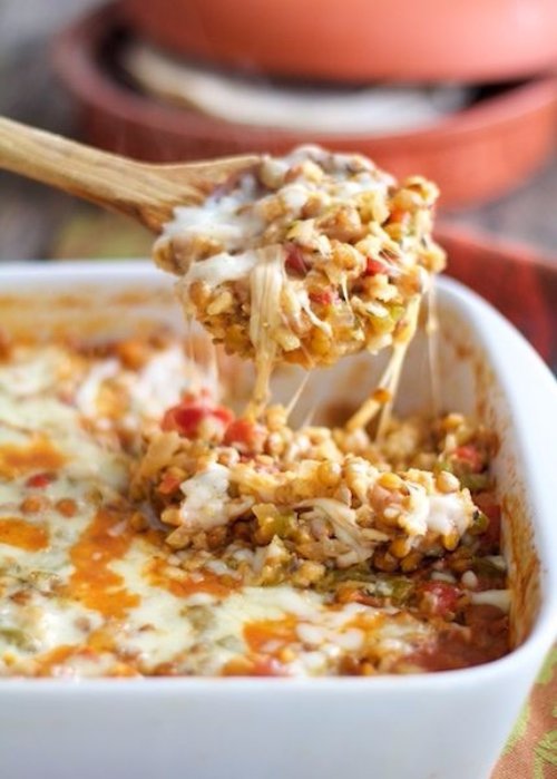 Southwestern Lentil and Brown Rice Bake