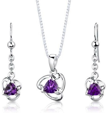 Sterling Silver Set with Amethysts