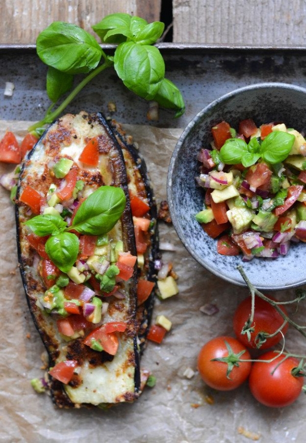 Light Eggplant Parmesan with Salsa