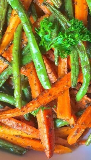 Roasted Carrots and Green Beans