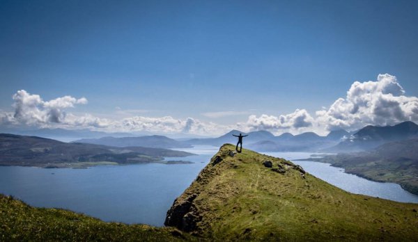 highland, sky, mountainous landforms, mountain, ridge,